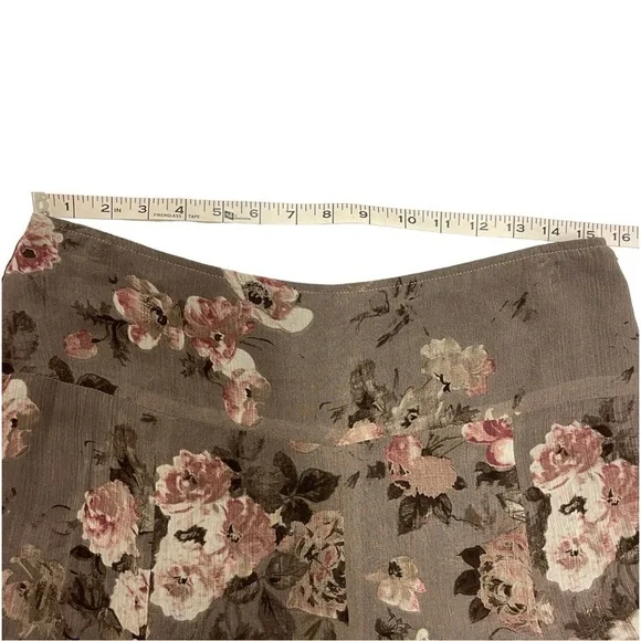 Vintage Jacob A line floral mini Skirt size 7/8 brown floral - Picture 9 of 15